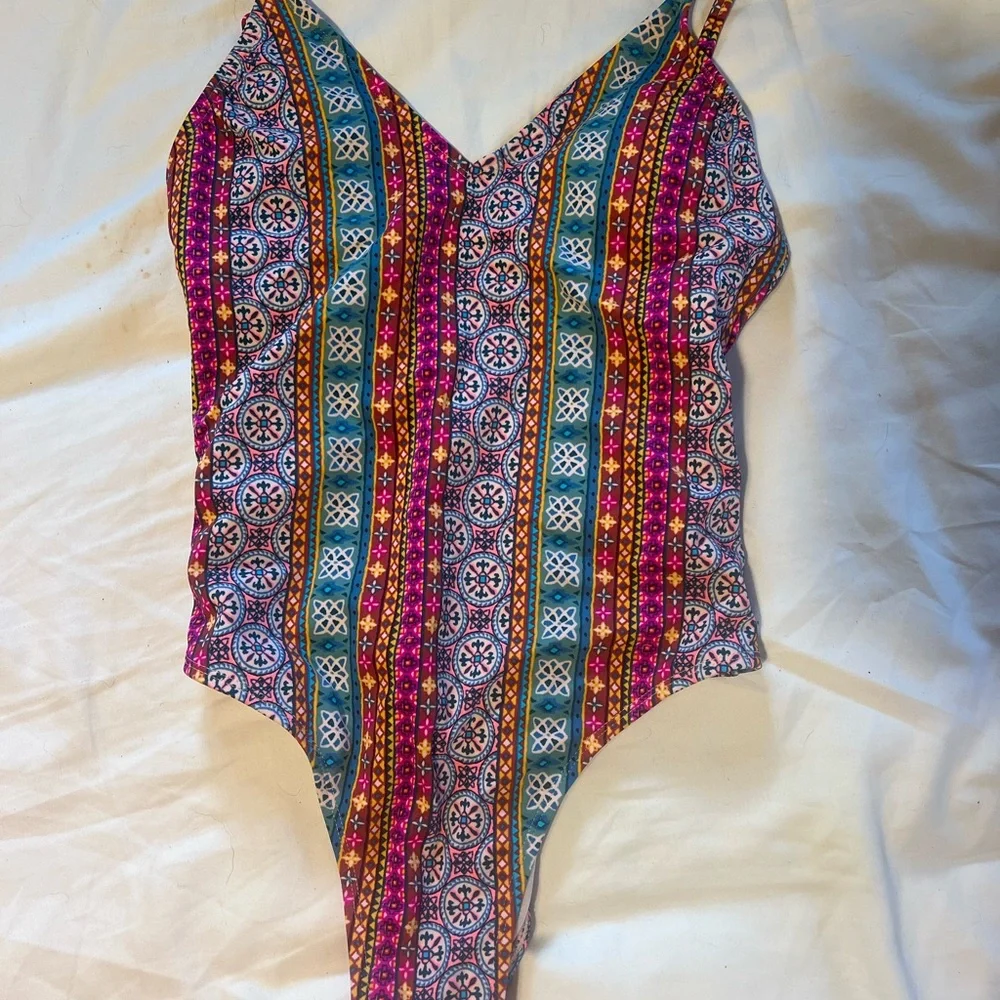 Vibrant Multi-Color Pattern One-Piece Swimsuit - Picture 1 of 2